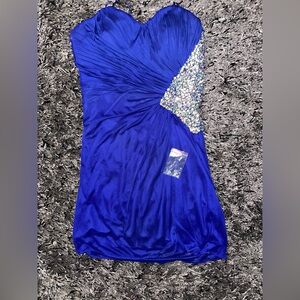 Morgan & Co. Royal Blue Gown with Beaded Accent